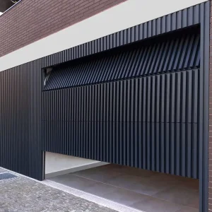 Automatic Tilt-Up Garage Door with Aluminum Alloy Slatted Flush Mount for Villas