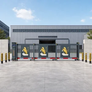 Automatic Trackless Electric Aluminum Alloy Telescopic Security Gate for Residential and School Use