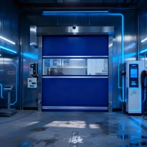 Automatic Windproof PVC Roller Shutter Door, Light Steel Roll-Up Gate, Indoor Warehouse Use