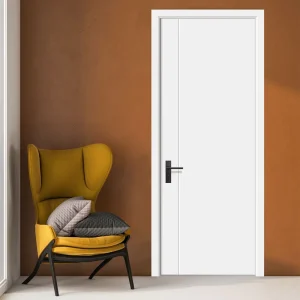 B1020 Double-Sided White-Primed Solid Wood Interior Door, Sound-Insulated, Bedroom/Hotel