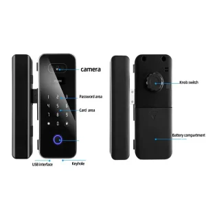 BR01 WiFi Face Recognition Electronic Smart Glass Door Lock with Fingerprint Slide