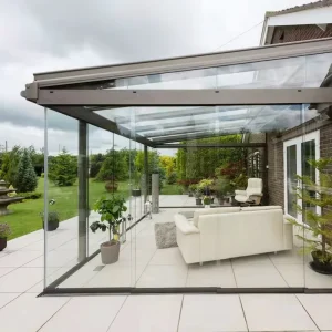 Balcony Sliding Folding Frameless Glass Door