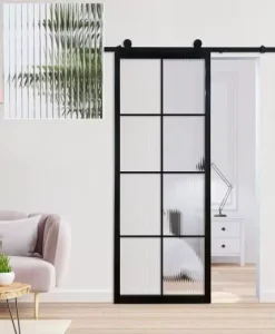 Barn Door Sliding Frosted Glass Interior Doors for Living Room and Bath Room