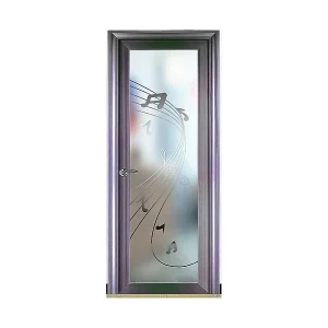 Bathroom Door Interior Frosted Glass Entry Door Swing Aluminum Alloy Modern