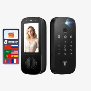 Black Aluminum Alloy Smart Card Door Lock for Apartments
