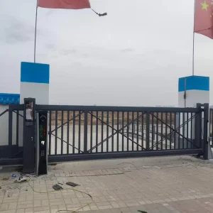 Black Aluminum Alloy Trackless Sectional Electric Sliding Gate with Automatic Remote Control for Communities