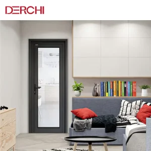 Black Aluminum Frame Frosted Glass Interior Doors Apartment Bedroom Doors Design Aluminium Frosted Glass Door