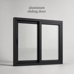 Black Aluminum Sliding Main Door with Double-Glazed Glass for House Patio