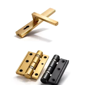 Black Gold Door Hardware Set for Glass/Aluminum Doors in Bathrooms and Kitchens