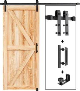 Black Sliding Barn Door Handle Hardware Kit