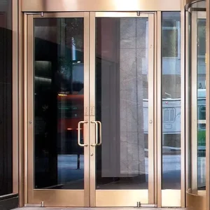 Black Stainless Steel Glass Double Glass Door Tempered for Balcony Outdoor Terrace or Residence