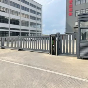 Black Trackless Aluminum Alloy Industrial Sectional Sliding Gate with Automatic Remote Control for Residential Communities and Parks