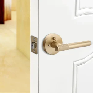 Black Zinc Alloy Door Handle Lock With Lock for Privacy