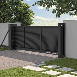 Boundary Wall Design Entrance Cantilever Fencing Gate Eco-Friendly Park Manual Control Sliding Driveway