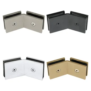 Brass Glass Door Clamp for Shower Screen Double-Sided 135-Degree