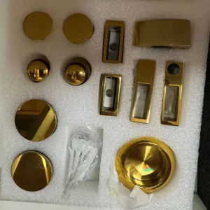 Bright Gold Stainless Steel Hanging Wheel System for Bathroom Sliding Shower Doors