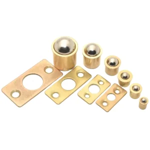 Brushed Gold-Plated Brass Door Ball Roller Catcher