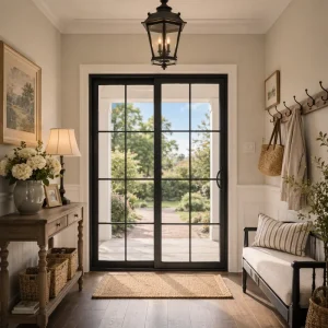 Builder Grade Vinyl Frame P108 Sliding Vinyl Door Weather Resistant Low Maintenance