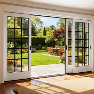 CE Outdoor Aluminum Alloy Large-View Tempered Glass Double-Glazed Sliding Door for Balcony