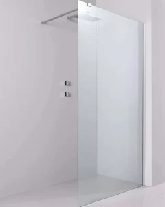 CE Walk-in Shower Glass Door with Support Bar for Wet Room