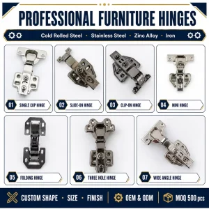 Cabinet Hinges Inset Hydraulic Soft-Close Detachable Hardware for Tool Box Wardrobe and Folding Doors