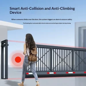 Cantilever Aluminum Alloy Automatic Suspended Electric Sectional Trackless Telescopic Sliding Gate