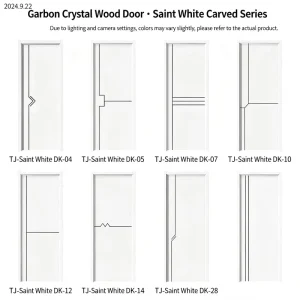 Carbon Crystal Wood Door with Honeycomb Paper-Filled Core, Custom One-Piece Set, Saint White Finish