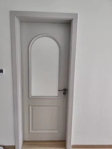 Carbon Crystal Wooden Door with Frosted Glass Modern Color for Teen Bedroom