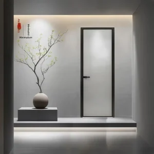 Central Axis Pivot Door Slim Tempered Glass Rotational Entry Door Modern Design Custom Size for Villa Hotel Commercial Lobby