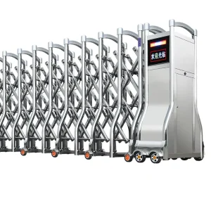 Certified Stainless Steel Trackless Retractable Security Gate Modern Durable Remote Control Outdoor Gate