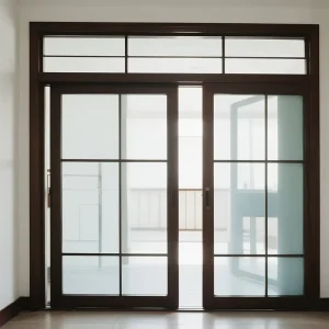 Chinese Manufacturer 1.4mm Glass Track Hollow Tempered Transparent Aluminum Sliding Glass Door