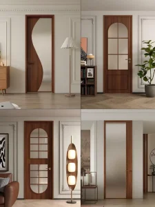 Chinese Style Aluminum Alloy Swing Door for Living Room and Study Multiple Style Customization