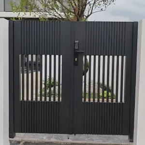 Chinese Style Aluminum Art Courtyard Gate Double Door Anti Theft Laser Cut Villa Main Entrance Custom Size