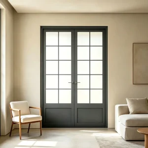 Classic French Ornamental Grille Tempered Safety Anti-theft Thermal Break Aluminum Glass Casement Door for Houses