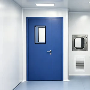 Cleanroom Stainless Steel Airtight Double Swing Door for Laboratories Pharmaceutical and Controlled Environments