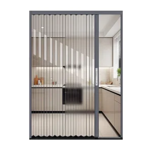 Clear Frosted Crystal Acrylic Folding Sliding Partition Door for Bedroom, Bathroom, and Living Room