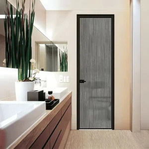 Clear Tempered Glass with Slim White Frame for Modern Home Kitchen and Pantry Entrance Residential Aluminum Swing Door