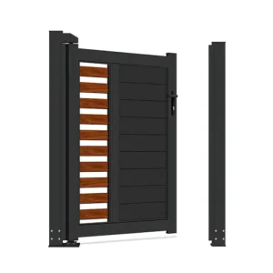 Coastal Area Salt Resistant Aluminum Privacy Walkway Gate Horizontal Slat Powder Coated for Beach House Courtyard Entrance