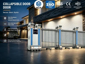 Collapsible Steel Aluminum Door for Commercial and Interior Use