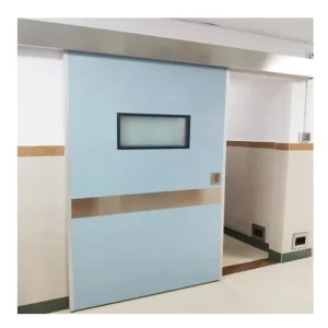 Color Coated Steel Flush Automatic Hermetic Sliding Door for Hospital Airlock, Blue