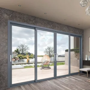 Commercial Aluminum Panoramic Sliding Glass Door System for Exterior, Interior, or Balcony Use