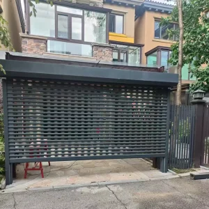 Commercial Automatic Aluminum Alloy Safety Garage Door, Electric Perforated Rolling Shutter Door