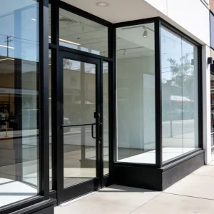 Commercial Customizable Tempered Glass Aluminum Swing Door for Shop Fronts and Entrances