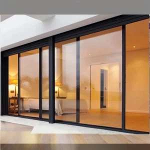 Commercial Grade Large Double Tempered Glass Sound Insulation Energy Efficient Security Door Aluminum Alloy Frame Finished