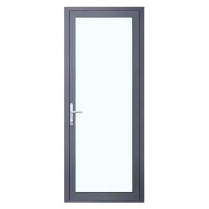 Commercial Hollow Tempered Transparent Glass 6063-T5 Aluminum Swing Patio Door
