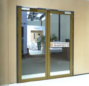 Commercial Metal Steel Frame Glass Fire Rated Door for Hotel Apartment Hospitality Entrance Hall Unit Entry