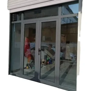 Commercial Modern Aluminum Storefront Door Tempered Glass Finished Surface Sound Insulation Customizable Villa Workshop