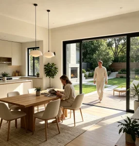 Commercial Multi-Track Sliding Doors with 40dB Sound Insulation and Three-Layer Laminated Safety Glass