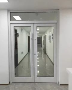 Commercial Sliding Storefront Door System Aluminum Frame Double Tempered Insulated Glass Waterproof Mall Hospital Hotel Entry