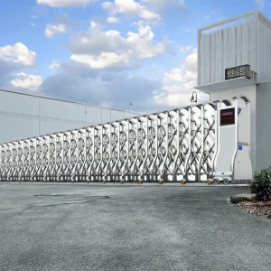 Commercial Telescopic Electric Sliding Gate for Driveways and Schools, Automatic Stainless Steel Retractable Gate